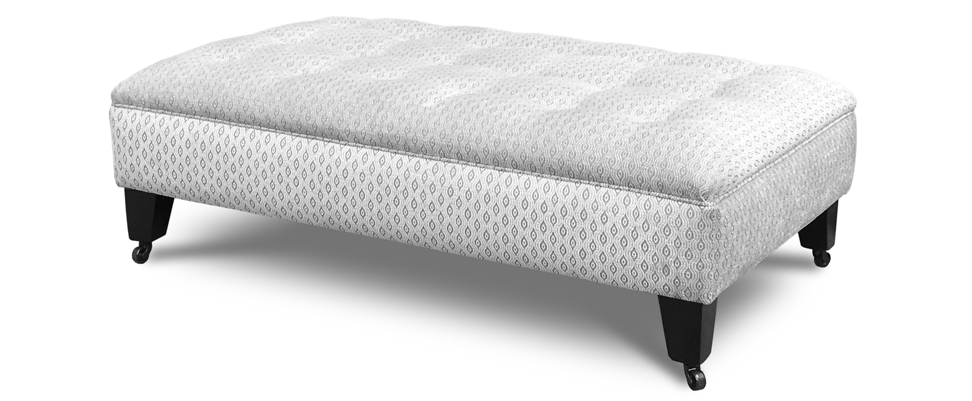 Ottomans and Stools - Light Buttoned Top